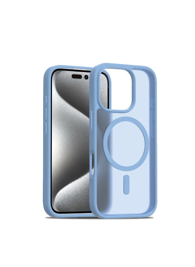 NIBEMINENT Silicone Magnetic Absorption Simple Protection Case With Magsafe For iPhone 14 Pro Max, Light Blue