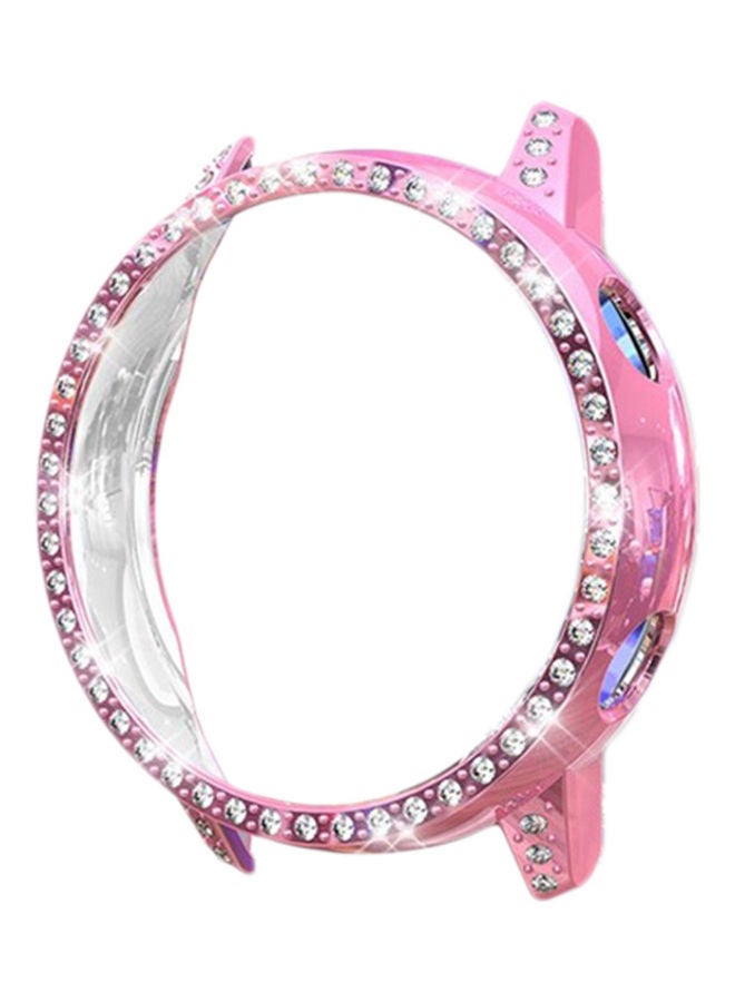 NIBEMINENT Shockproof Rhinestone Protective Case Cover For Galaxy Watch Active Pink