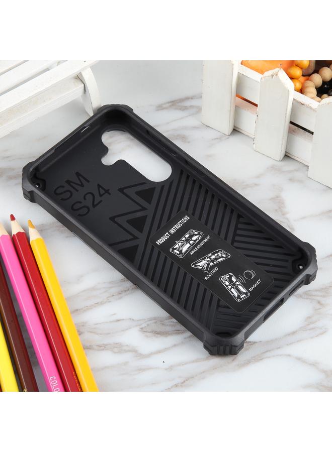 S-TOP Case For Samsung Galaxy S24 5G Camouflage Armor Kickstand TPU + PC Magnetic Phone Case - Image 3