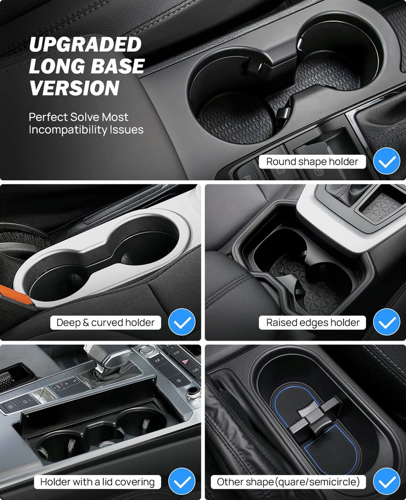 JOYTUTUS Cup Holder Expander, Expandable Insert Extender, Adapt Most Regular Cup Holder for Car 18-40oz (3.4-3.8 Inch), Hydro-Flask, Yeti, Nalgene (16 40 Oz) Large Water Bottles - Image 2
