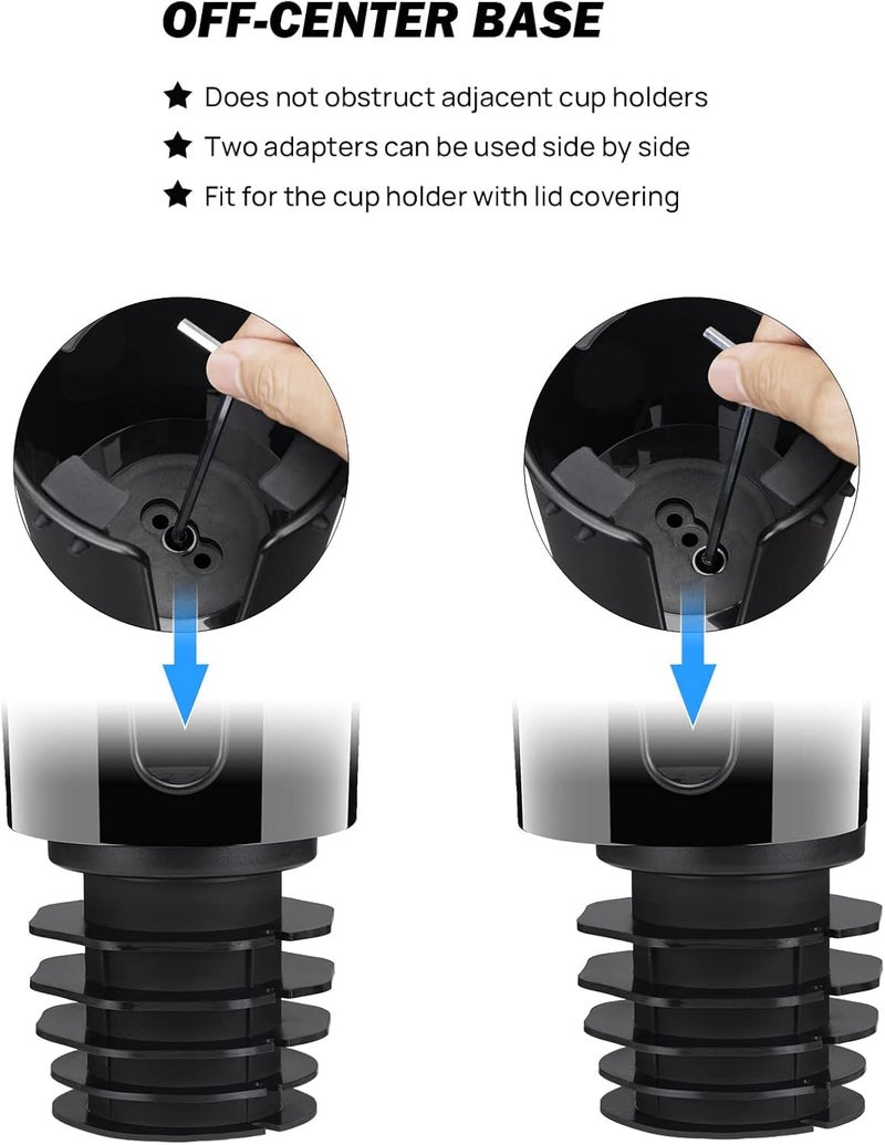 JOYTUTUS Cup Holder Expander, Expandable Insert Extender, Adapt Most Regular Cup Holder for Car 18-40oz (3.4-3.8 Inch), Hydro-Flask, Yeti, Nalgene (16 40 Oz) Large Water Bottles - Image 5