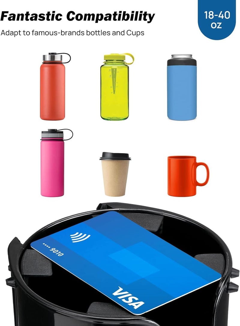 JOYTUTUS Cup Holder Expander, Expandable Insert Extender, Adapt Most Regular Cup Holder for Car 18-40oz (3.4-3.8 Inch), Hydro-Flask, Yeti, Nalgene (16 40 Oz) Large Water Bottles - Image 3