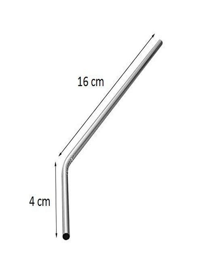 SEVEN HORSE TECH® Set of 2 pcs Metal Stainless Steel Strong Reusable Eco Friendly Drinking Straws Pipe with 1 pc Free Hard Bristles Flexible Cleaning Brush (2 Pcs Bent + 1 Pc Cleaning Flexible Brush) - Image 3