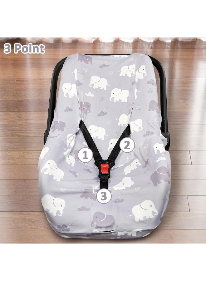 TANOFAR Baby Car Seat Cover Liner, Infant Carseat Cover Liner and Protection for Boys Girls, Universal Fit Car Seat Protective Cover, Soft & comfortable, Machine Washable, Gray Elephant - Image 3