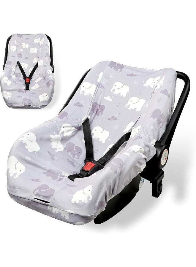 TANOFAR Baby Car Seat Cover Liner, Infant Carseat Cover Liner and Protection for Boys Girls, Universal Fit Car Seat Protective Cover, Soft & comfortable, Machine Washable, Gray Elephant - Image 1