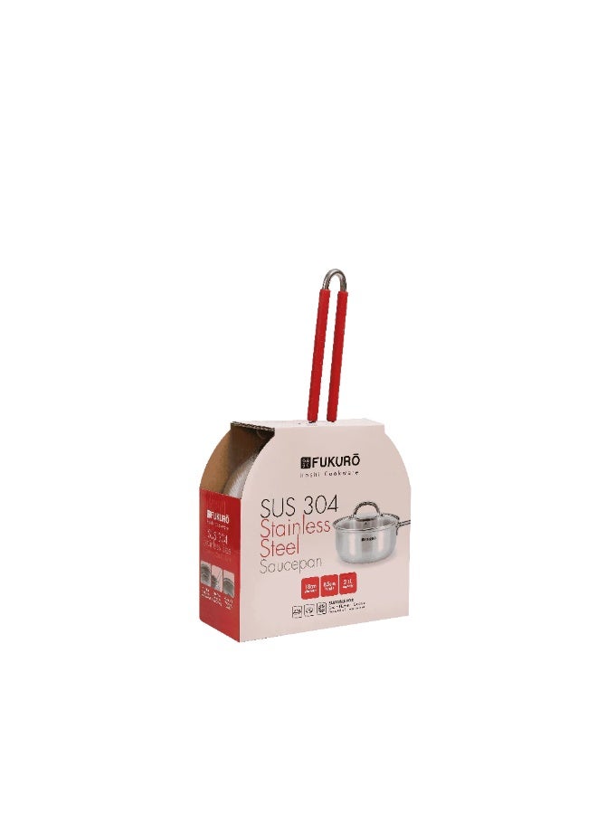 Fukuro Hoshi 304 Stainless Steel Saucepan With Lid (16cm ) - Image 5