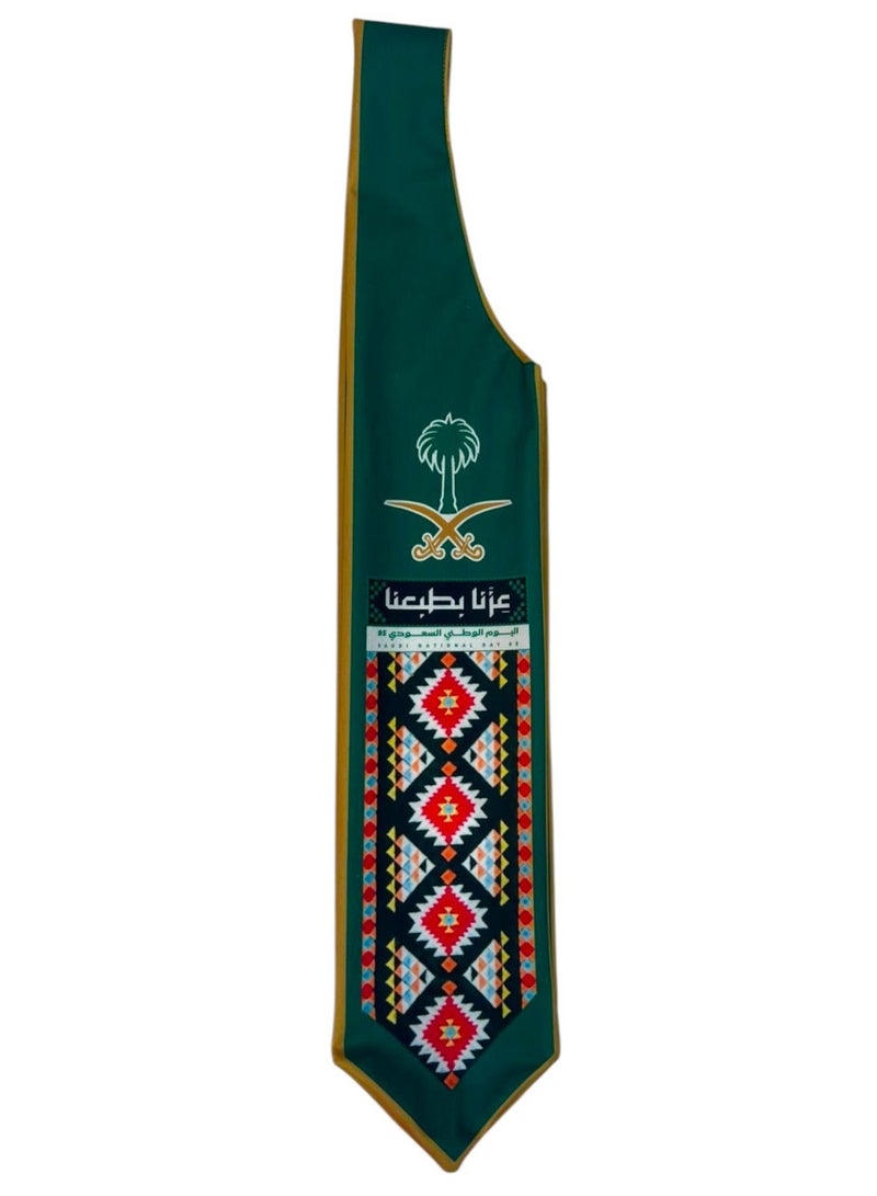 Toy Box Saudi National Day 95 Stole – Premium Green Saudi Flag & Traditional Design Cotton Sash - Image 3