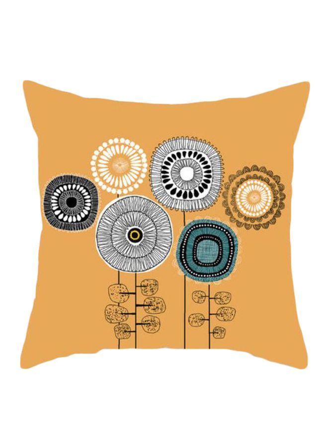 NIBEMINENT Abstract Flower Series Theme Cushion Cover Yellow/Black/Green 45x45cm