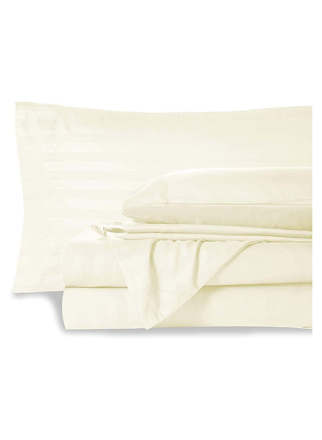 Hotel Collection HOTEL COLLECTION Stripe CREAM Double Fitted Sheet 150x200 cm with 2 Pillow Cases  - Image 2