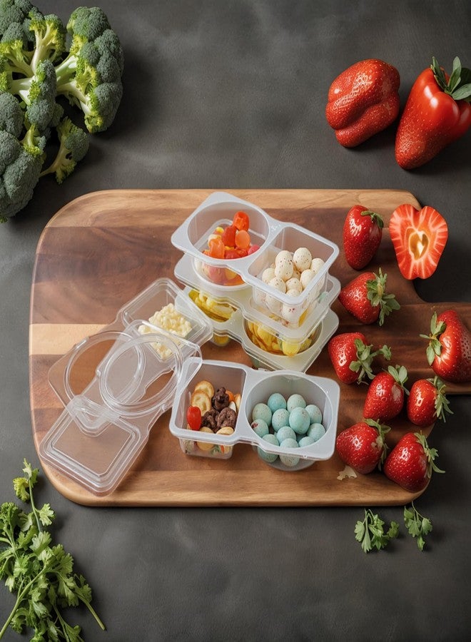 KiauFdcf 30 Sets of Snack Containers,Reusable 2 - Compartment Condiment Containers with Lids, Snack Packaging Boxes (Also Usable for Sauces), Separate Sauce Boxes - Image 5