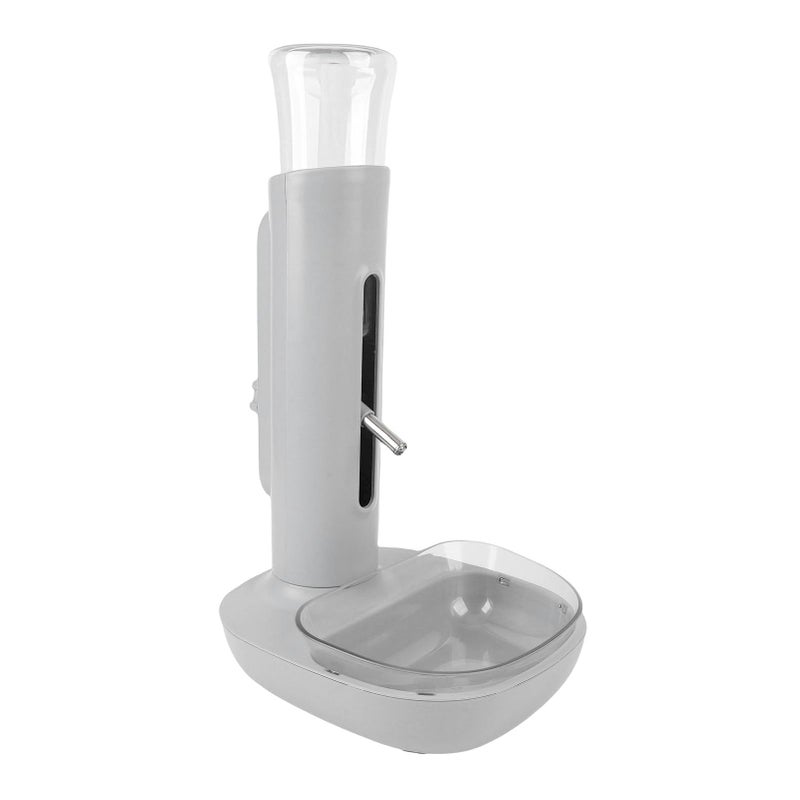 NOENNULL Pet Standing Water Dispenser Cat Dog Standing Bowl with Detachable Pole Automatically Feeding Water Height Adjustable for Cage Crate Grey - Image 2