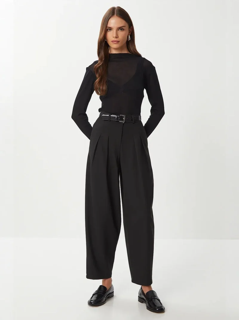 السعادة في إسطنبول ISTANBUL High Waist Pleated Tailored Trousers
