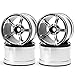 RCLIONS Aluminum Alloy 22 Beadlock WheelsRims for 110th RC Crawler Truck Car Axial WraithPack of 4 SilverBlack - Image 3