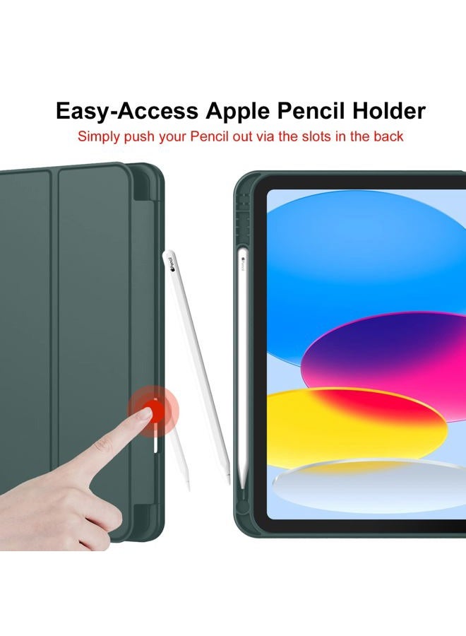 iMieet New iPad 10.9 Inch Case 2022(10th Gen) with Pencil Holder,Trifold Stand Smart Case with Soft TPU Back,Auto Wake/Sleep(Midnight Green) - Image 5