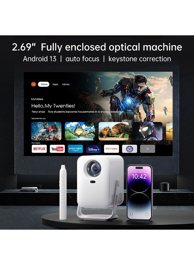 Smart Home Projector Newest Android 13 Mini Video Projector with Touch Pen Interactive 30,000h LED LCD BT5.2 Video Home More  - Image 3