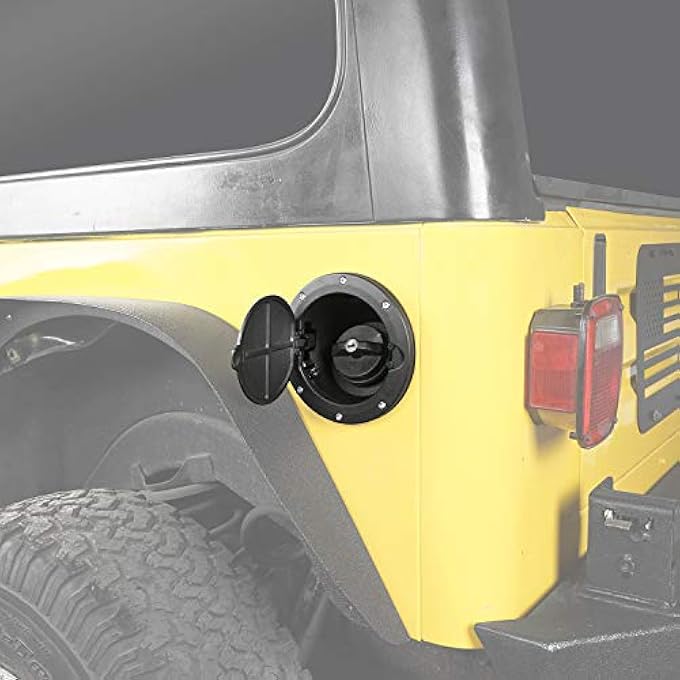 rayihni Fuel Filler Door Gas Tank Cap Cover For Jeep Wrangler Tj 19972006 - Image 4