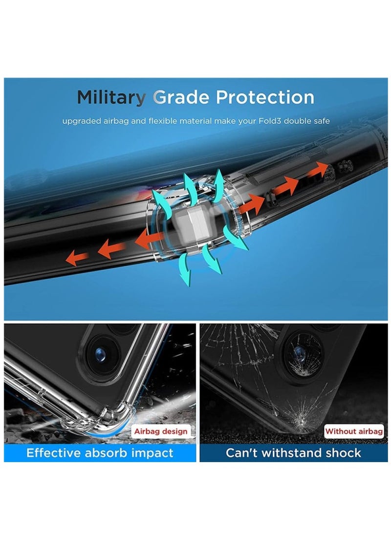 ELTRAZONE Crystal Soft TPU Bumper Shockproof Hard Clear Case for Samsung Galaxy Z Fold 3 Zflod4 Z Flod2 with Enhanced Corner Protection,Samsung Z fold 4 - Image 4