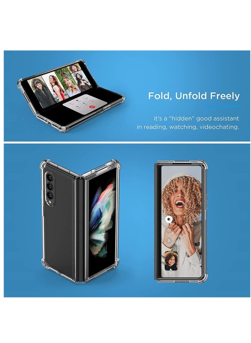 ELTRAZONE Crystal Soft TPU Bumper Shockproof Hard Clear Case for Samsung Galaxy Z Fold 3 Zflod4 Z Flod2 with Enhanced Corner Protection,Samsung Z fold 4 - Image 5