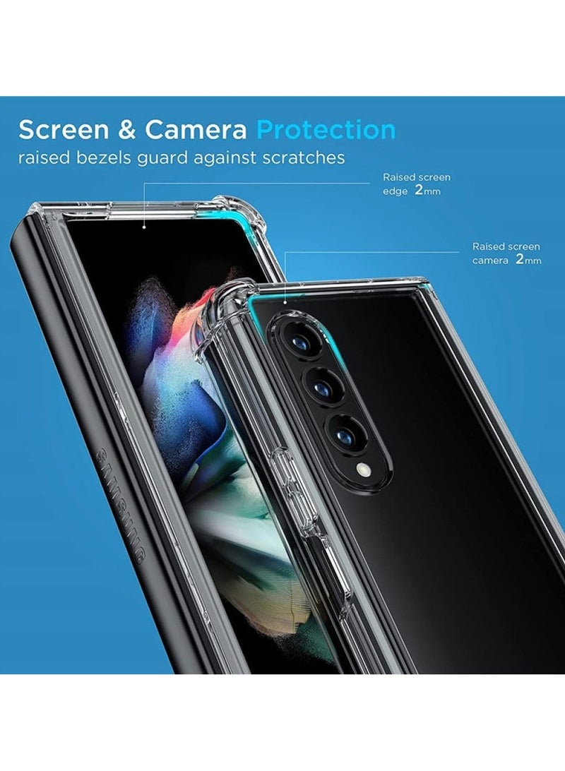 ELTRAZONE Crystal Soft TPU Bumper Shockproof Hard Clear Case for Samsung Galaxy Z Fold 3 Zflod4 Z Flod2 with Enhanced Corner Protection,Samsung Z fold 4 - Image 2