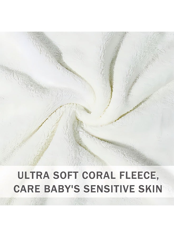 2 Pack Baby Hooded Towels – Soft Coral Fleece Bath Towels with Blue Penguin & White Bear Hood, Super Absorbent & Cozy, 80x80cm, for Boys & Girls  - Image 4