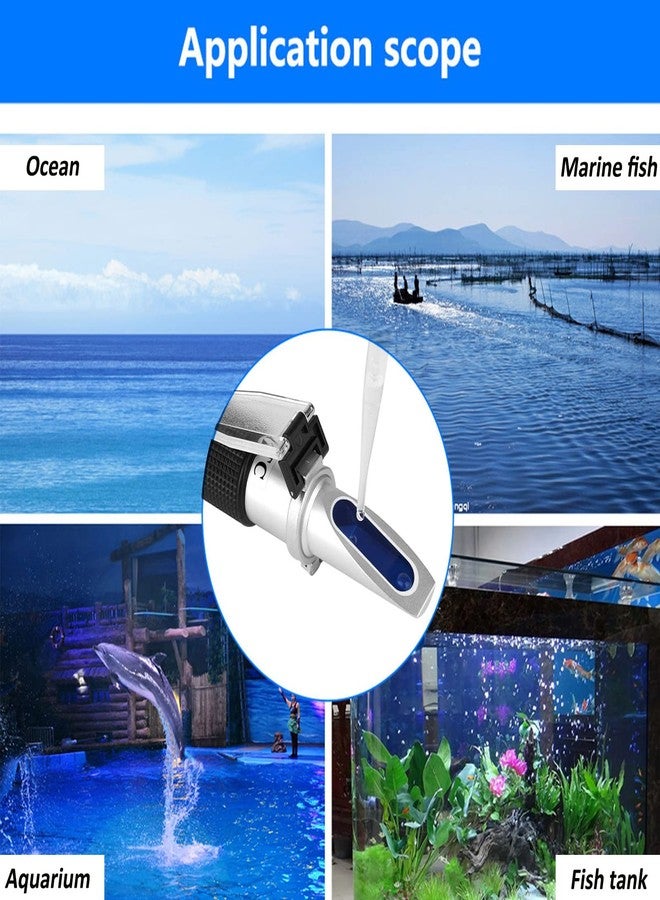 Hallocool Salinity Refractometer for Aquarium Seawater Marine Fishkeeping Salinity Tester 0-100PPT & 1.000-1.070 Salinity Hydrometer Slatwater Refractometer with Automatic Temperature Compensation (ATC) - Image 3