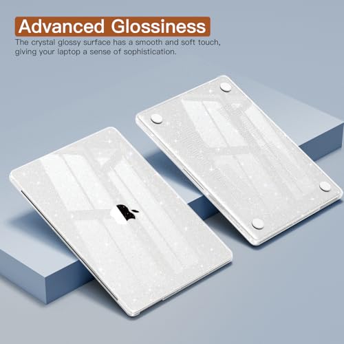 CISSOOK Clear Glitter Star Case for MacBook Pro 14 Inch 2026-2021 Release Model A3434 A3427 A3426 A3112 A3401 A3185 A2992 A2918 A2779 A2442, Sparkly Hard Shell Case Set for MacBook Pro 14 M1-M5 - Image 3