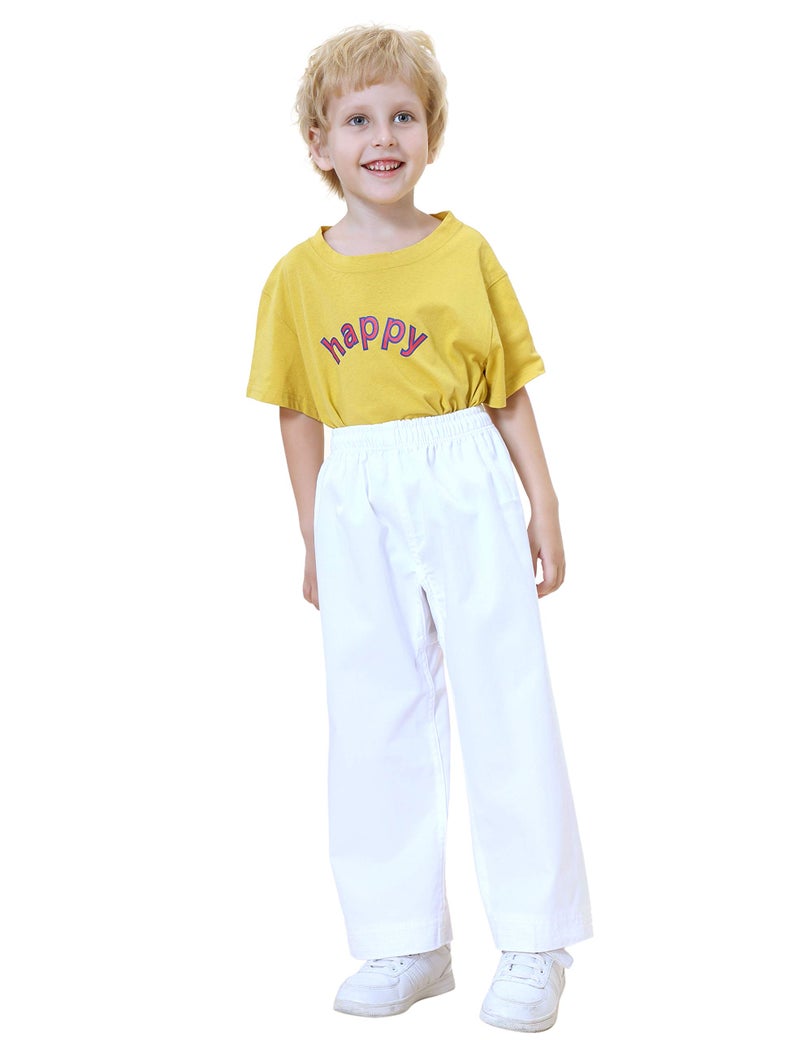 TopTie Adult Kids Karate Pants - Martial Arts Student Gi - White - Size 5 - Image 1