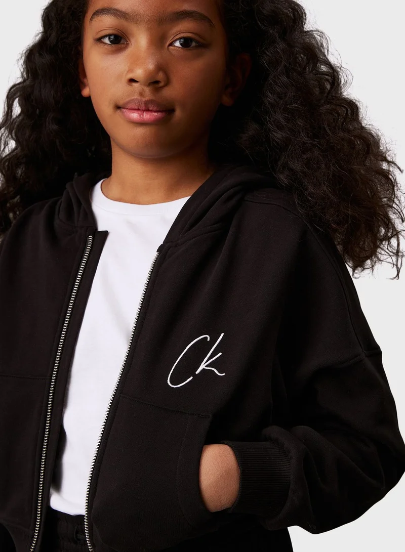 Calvin Klein Jeans Youth Zip Through Hoodie