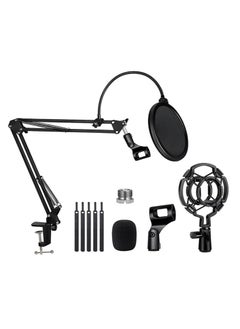General Microphone Stand Adjustable Microphone Suspension Arm Compact Desktop Microphone Stand Swing Arm Stand for Anchor Live Streaming Computer Recording  - Image 1
