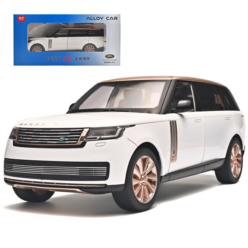 RZAPE Car Toys for Boys 118 Diecast Cars Compatible with Land Rover Range Rover Model Car Kits CollectionMetal OffRoad SUV Toy Car with Light and SoundCars for Kids Ages 35White - Image 3