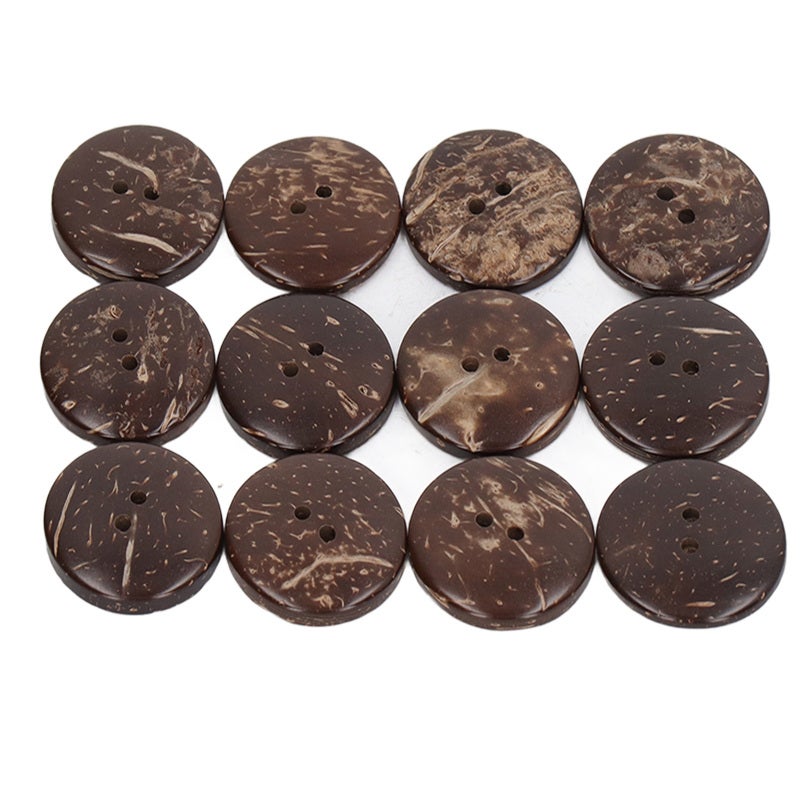 Coconut Shell Buttons: 50 Pcs 2 Hole Composite Wood - Soft Minimalist Colors Natural Texture Craft Buttons for DIY Sewing Art Projects Clothing Decor - Image 4