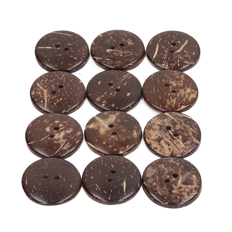 Coconut Shell Buttons: 50 Pcs 2 Hole Composite Wood - Soft Minimalist Colors Natural Texture Craft Buttons for DIY Sewing Art Projects Clothing Decor - Image 2