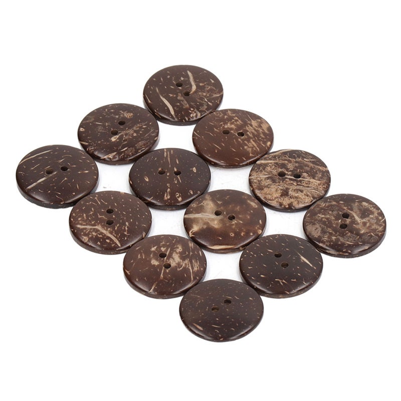Coconut Shell Buttons: 50 Pcs 2 Hole Composite Wood - Soft Minimalist Colors Natural Texture Craft Buttons for DIY Sewing Art Projects Clothing Decor - Image 3