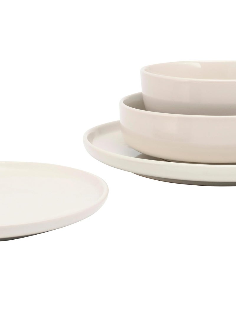 ستوك هولم طقم عشاء ستوكهولم من 16 قطعة من الفخار، 4 إعدادات مع أوعية المعكرونة - لون عاجي (آمنة للاستخدام في غسالة الأطباق والميكروويف والفرن) - Image 3