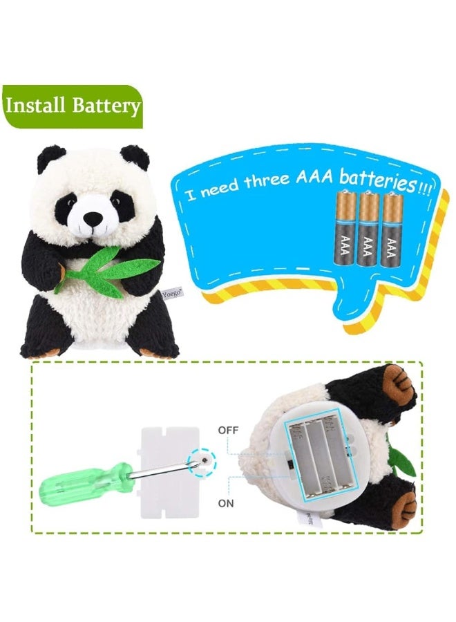 Yoego Talking Toy, Plush Panda Cute Sound Effects with Repeats Your Said Voice, Best Buddy for Kids Gift - Image 2