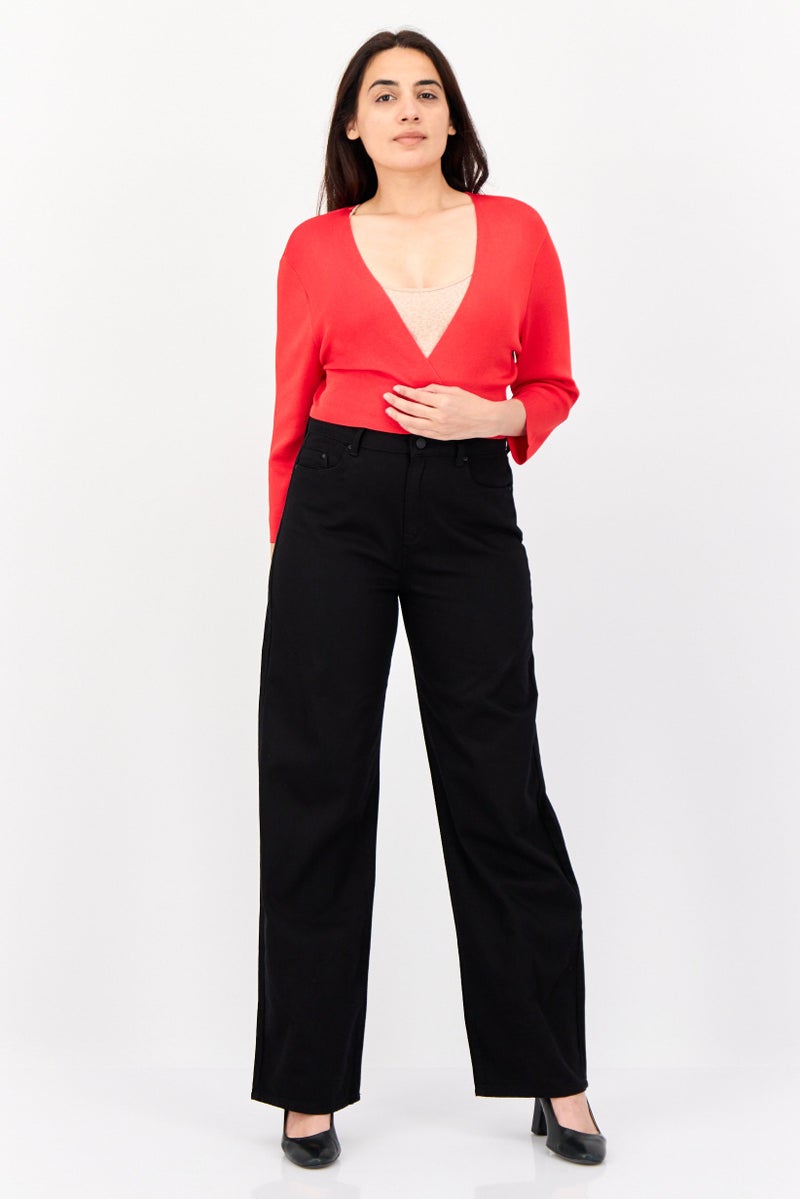 Phase Eight Women Split Neck Long Sleeves Plain Cardigans, Red - Image 4
