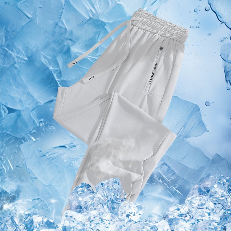 Men'S And Women'S Ice Silk Stretch Explosion Lovers Sports Pants Casual Joker Anti Uv - Image 3