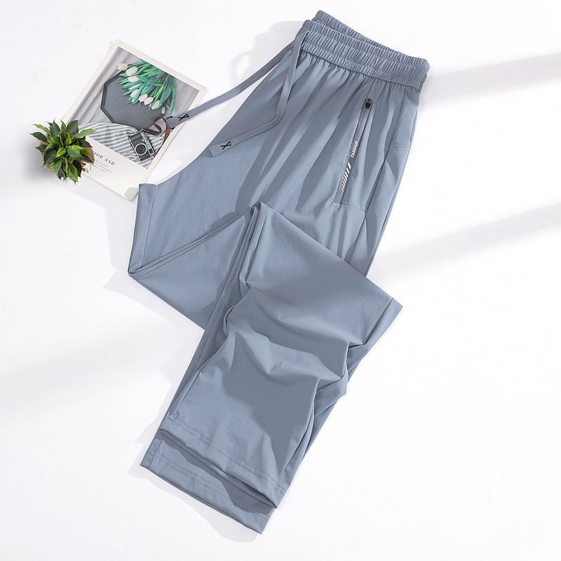 Men'S And Women'S Ice Silk Stretch Explosion Lovers Sports Pants Casual Joker Anti Uv - Image 1
