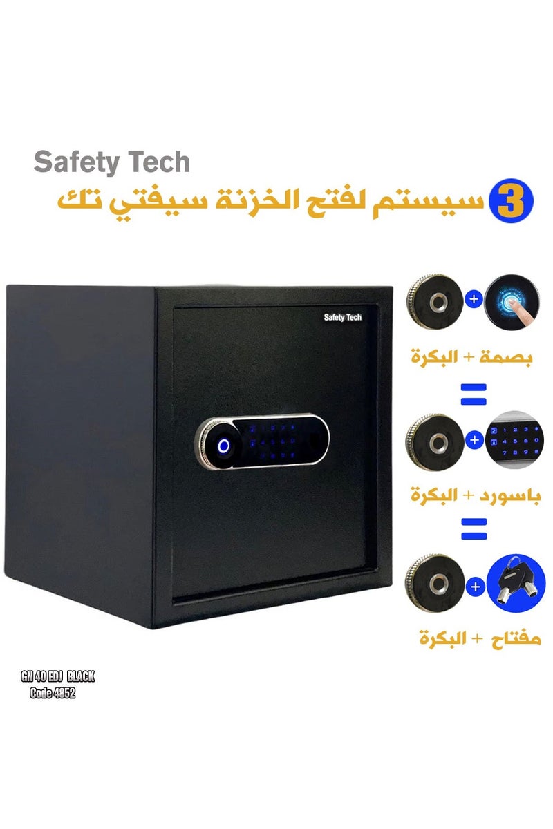 Safety Tech GN40EDJ Safe – Smart Fingerprint + Modern Touchscreen + Advanced High-Precision Security Alarm | From the Global Brand Safety Tech - Image 4