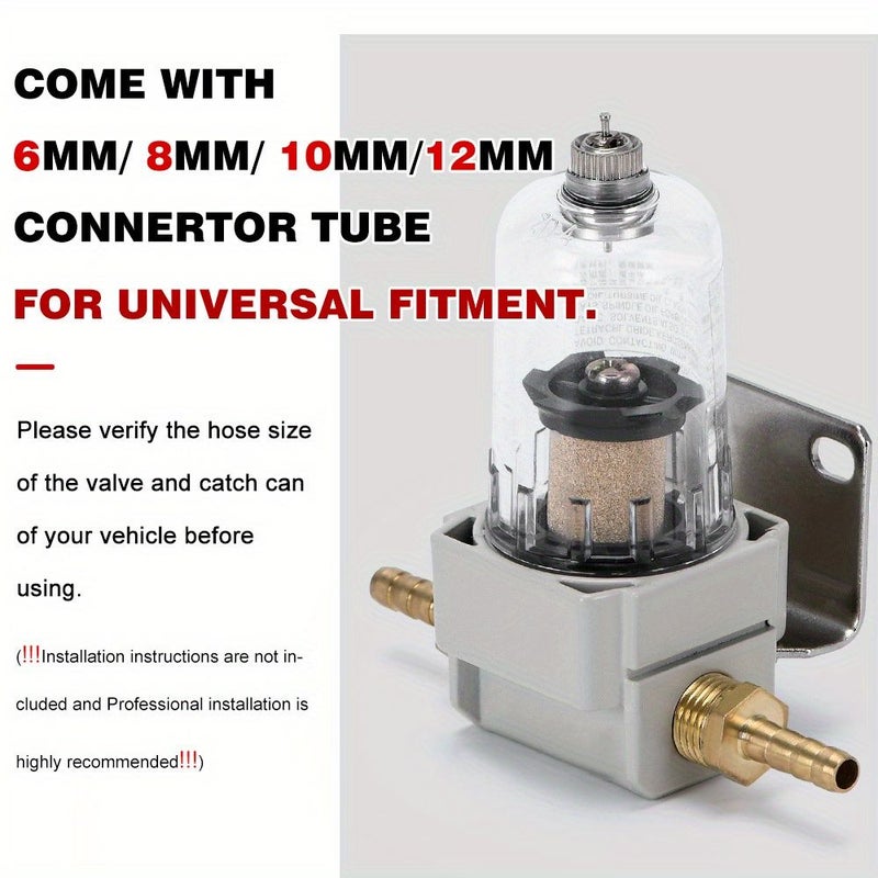 Universal Air Oil Separator Catch Can Tank Manual Effluent 02 Filter Auto Accessories - Image 4