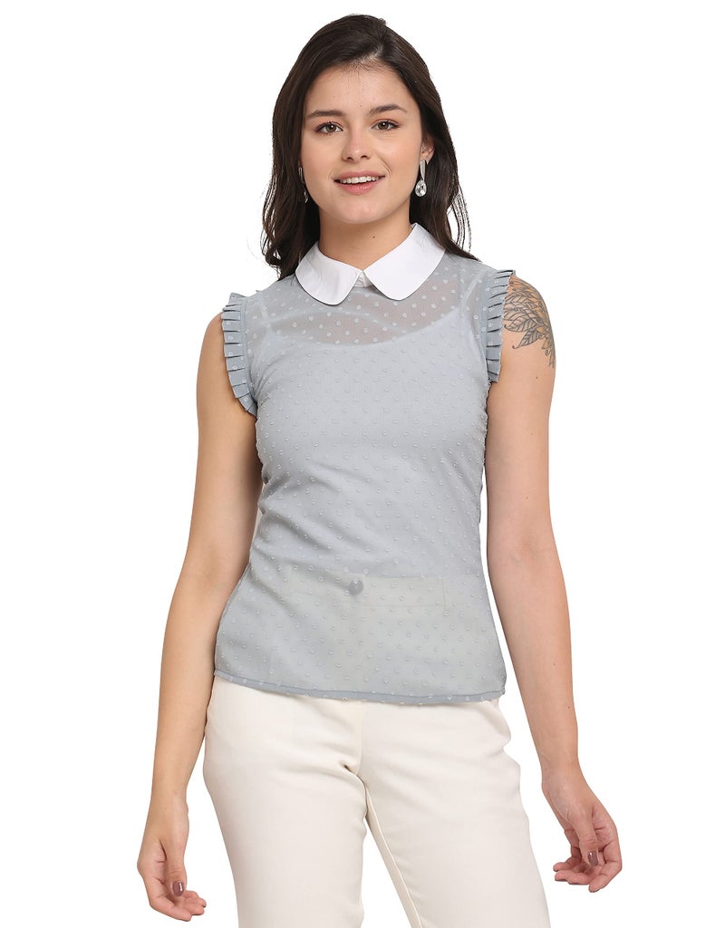Rajnandini Women's Top (JOPLROLY08A-L_Grey_Large) - Image 1