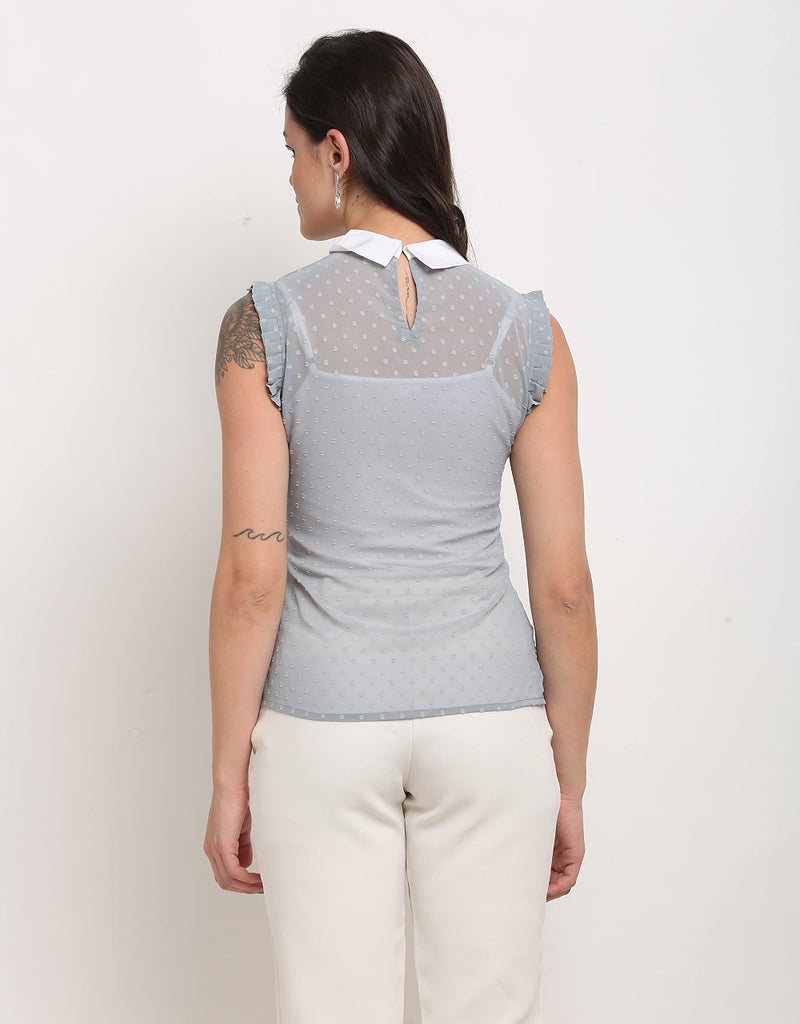 Rajnandini Women's Top (JOPLROLY08A-L_Grey_Large) - Image 2