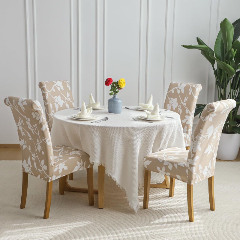 FORCHEER Dining Chair Covers Set of 6 Stretch Floral Dining Chair Slipcovers for Parson Chairs 6 Pack Washable Removable (6 #16) - Image 4