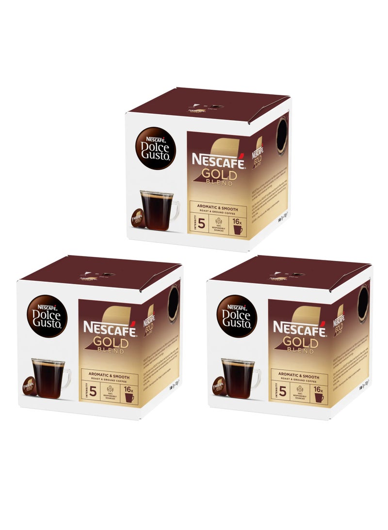 Dolce Gusto Nescafe Gold Blend 16 Count 10 grams pack of 3