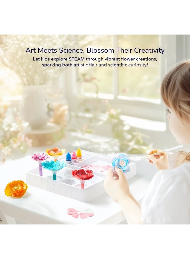 MiDeer Magic Dyeing Florist STEAM Art & Science Craft Kit for Kids – DIY Flower Bouquet Making Set with Color Dyeing Tools, 77+ Pieces Creative Experiment Art Kit, Educational STEM Craft Toy for Kids Age 6+ - Image 5