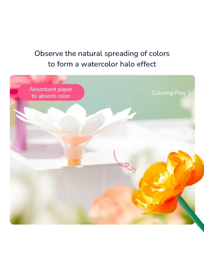 MiDeer Magic Dyeing Florist STEAM Art & Science Craft Kit for Kids – DIY Flower Bouquet Making Set with Color Dyeing Tools, 77+ Pieces Creative Experiment Art Kit, Educational STEM Craft Toy for Kids Age 6+ - Image 4