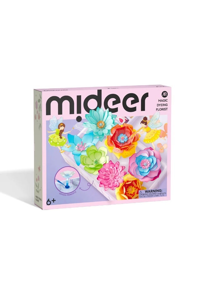 MiDeer Magic Dyeing Florist STEAM Art & Science Craft Kit for Kids – DIY Flower Bouquet Making Set with Color Dyeing Tools, 77+ Pieces Creative Experiment Art Kit, Educational STEM Craft Toy for Kids Age 6+ - Image 1