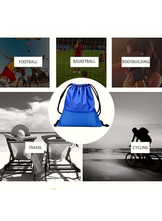 حقيبة ظهر برباط، حقيبة خلفية برباط مقاوم للماء مع جيب بسحاب، حقائب سباحة برباط لصالة الألعاب الرياضية للرجال والنساء - Image 2
