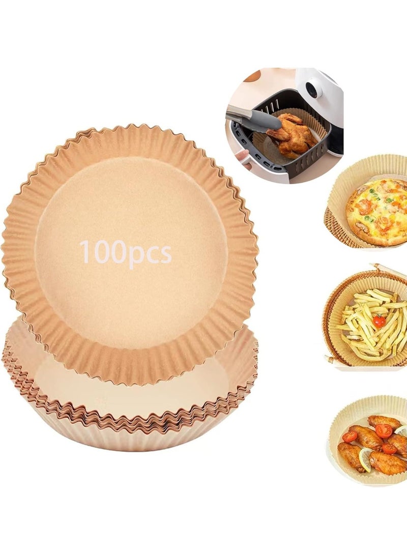 Disposable Air Fryer Liners 20CM – Oil-Proof Non-Stick Parchment Paper for Air Fryer, Oven, Baking & Reheating – 100 Pack - Image 1