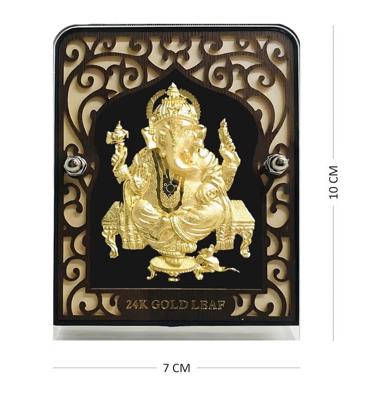 ARTSMINE 24k GANESHA GOLD FOIL FRAME FOR HOME DECORE GIFT POOJAROOM AND OFFICE USE PURITY CERTIFICATE RESALE VALUE - Image 2